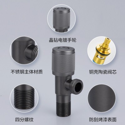 角阀潜水一进一出枪灰艇冷热通用大流量水阀不锈钢马桶伴侣三角阀图2