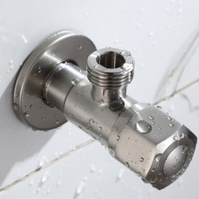 厂家直供304不锈钢角阀马桶热水器止水阀一进双出冷热可用三角阀图2