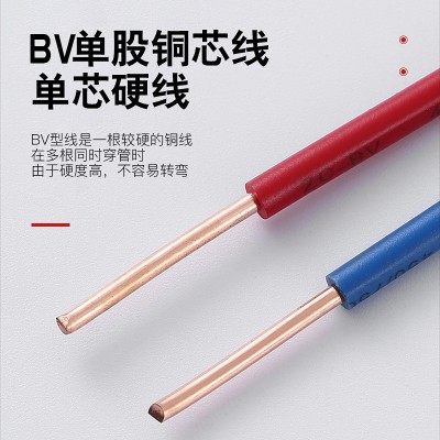 正品珠江电缆国标zc-bv阻燃1.5/2.5/4/6平方家用单支铜芯硬线电线图2