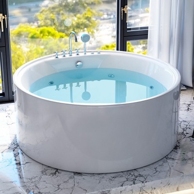 大圆形浴缸情侣家用双人恒温按摩情趣酒店名宿浴盆1.2-1.6米浴池图2