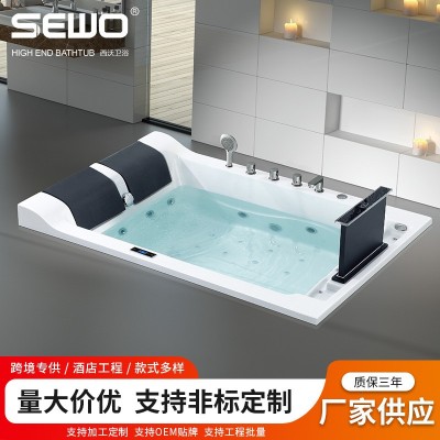 嵌入式浴缸家用工程小户型长方形薄边大浴池民宿酒店配套双人浴缸图2