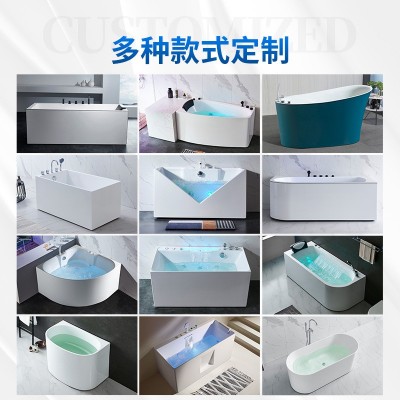 亚克力浴缸卫浴冲浪按摩瀑布一体无缝浴缸成人家用酒店亚克力浴图3