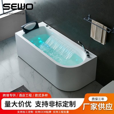 亚克力浴缸卫浴冲浪按摩瀑布一体无缝浴缸成人家用酒店亚克力浴图1
