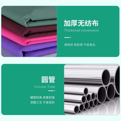 家用出租房储物衣柜简易开门经济型布艺衣橱塑料折叠钢架组装衣柜图2