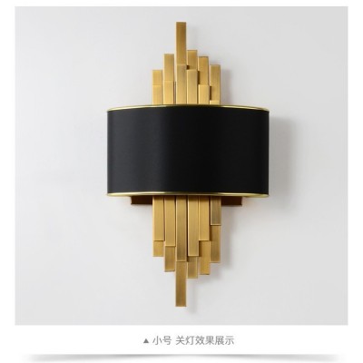 简约后现代创意壁灯客厅卧室走廊样板房别墅设计师餐厅金黑色壁灯图3