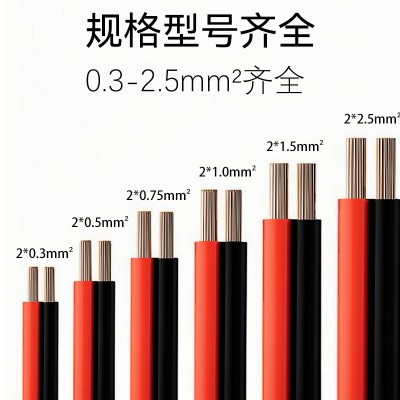 厂家直销国标红黑平行线RVB电源线 PVC绝缘2芯X4平方LED连接电线图4
