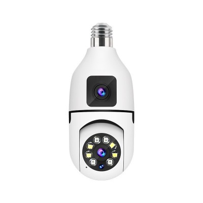 灯泡双目摄像头 1080p室内外安防监控器360度双光旋转摄像头图5