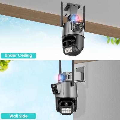 Dual Lens Outdoor 4G Camera雄迈无线监控摄像头双画面家 用高清图3