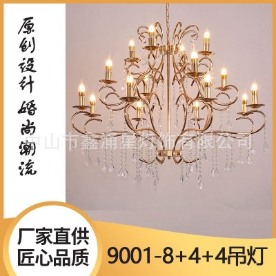 批发欧式吊灯16头铁艺婚庆吊灯婚庆道具婚礼堂装饰灯现货