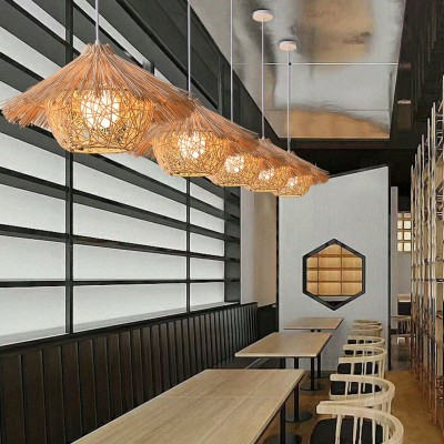 中式吊灯店铺创意竹编床头藤编卧室日式餐厅婚庆网红茶室竹艺吊灯图3