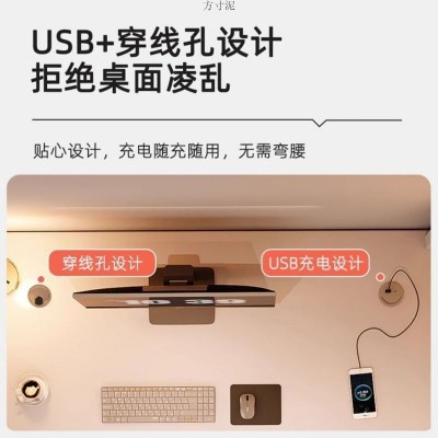 实木电脑桌台式简约现代桌子家用书桌北欧办公电竞工作学生写字桌图3