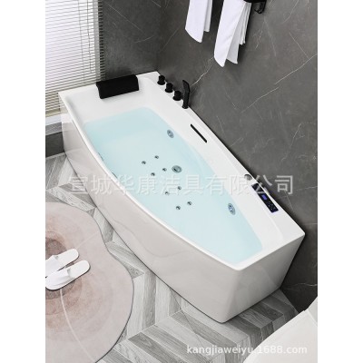 亚克力网红小户型冲浪按摩转角卫生间家用恒温异形浴缸1.2米-1.7m图1