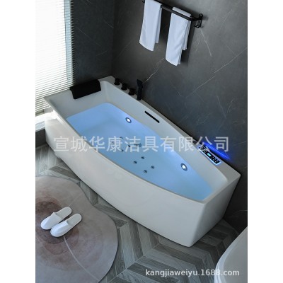 亚克力网红小户型冲浪按摩转角卫生间家用恒温异形浴缸1.2米-1.7m图5
