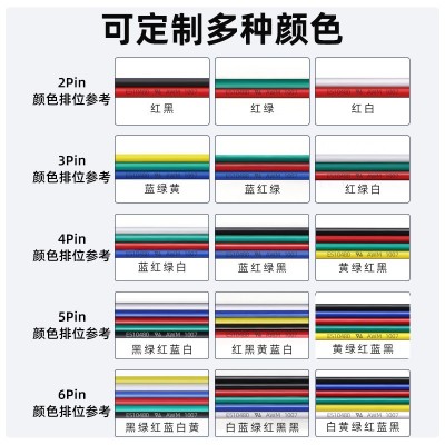 批发UL 1007彩排线28号-18AWG电子排线2芯3p 4p 5p 6p并线 连接线图4