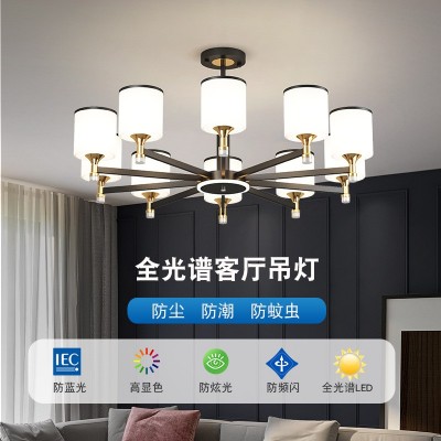 简约现代大厅吊灯大气高档客厅主灯网红款全光谱房间灯新中式灯具图1
