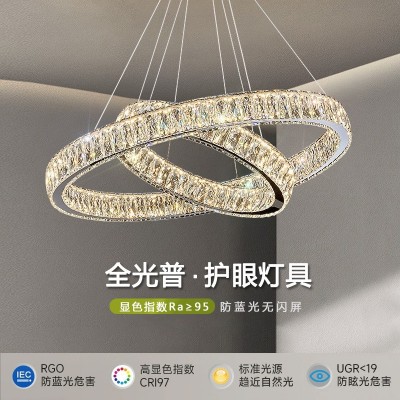 客厅灯大厅主灯卧室餐厅别墅复式水晶吊灯中山灯具家装灯饰高级感图2