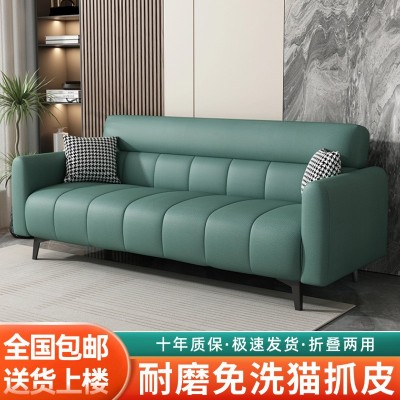 极简沙发小户型出租屋简约折叠沙发双人轻奢办公室布艺折叠沙发床图2