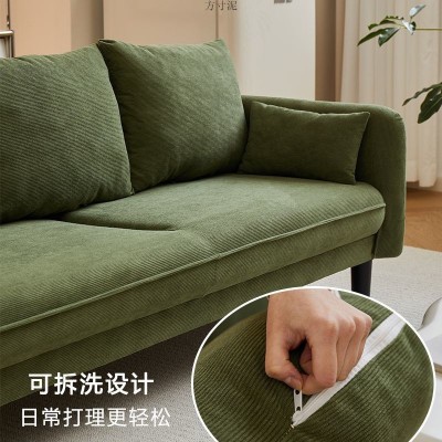 办公家用客厅卧室公寓出租房服装店休息区双三人复古网红布艺沙发图2