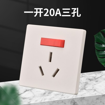 86型大功率空调插座20安20A插座带开关三插头插座面板一开三孔图2