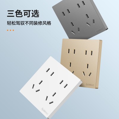 86型一开八孔插座墙壁六孔四孔十孔插座面板多功能6孔4孔8孔10孔图3