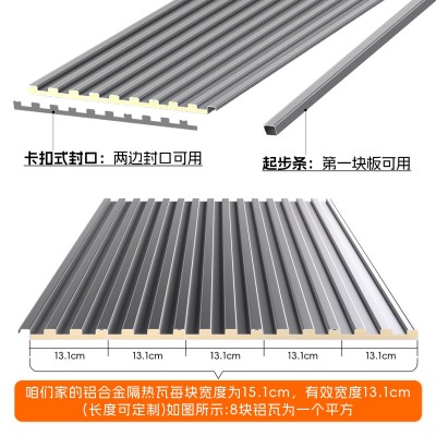 铝合金屋顶瓦双层长城隔热铝瓦屋顶长城板凹凸形雨棚防晒铝波浪板图4