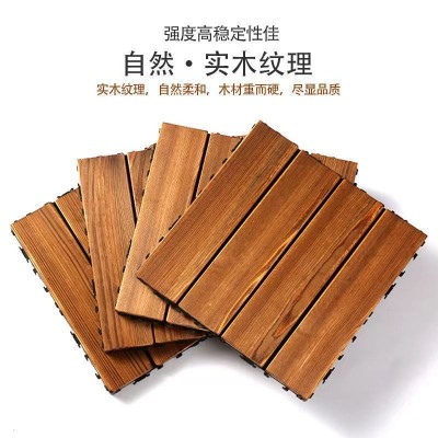 碳化木实木拼接地板阳台改造户外露台地面铺设家用室外自己铺拼接图3