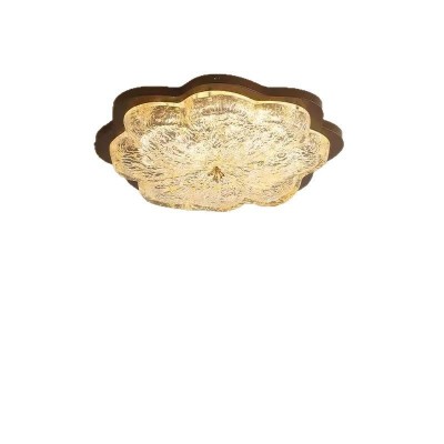 中古风花形金箔卧室吸顶灯轻奢复古高级感设计师乡村房间灯图5