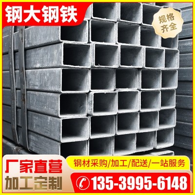 东莞现货热镀锌方管60*60建筑幕墙用100*100*3.5方通 黑铁方管6米