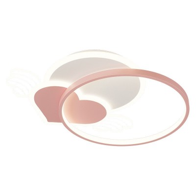 儿童房卧室吸顶灯现代简约公主房小女孩卡通创意圆环爱心中山灯具图5