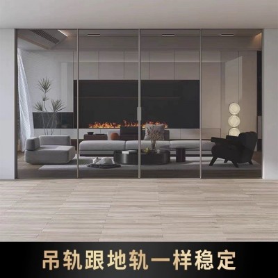 欧派克完镁系统厨房推拉门极窄三联动推拉门吊轨阳台门玻璃移门图4