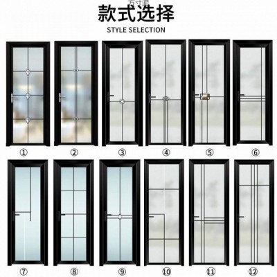 源头厂家铝合金平开门简易门生产加工定制卫生间钢化玻璃门阳台商图1