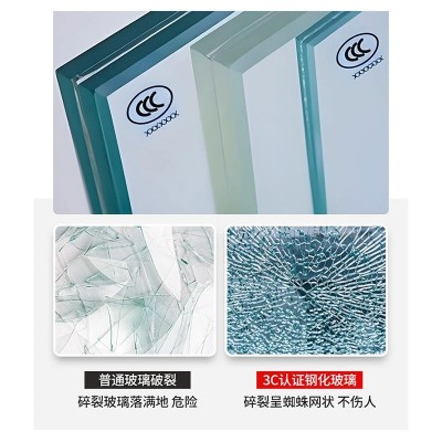 极窄铝合金玻璃平开门卫生间简易门外贸铝合金钢化玻璃门生产厂商图3