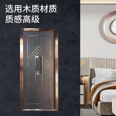 源头厂家足浴宾馆木质门防火门隔音实木门立式酒店会所门平开门图2