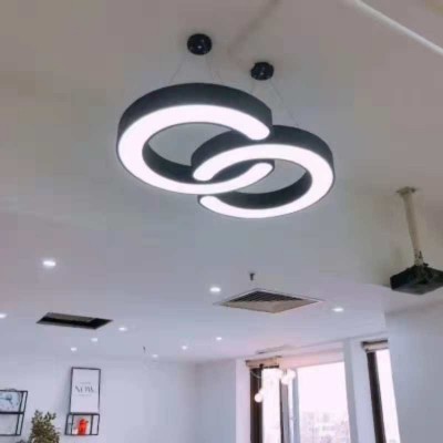 c型半圆办公室吊灯创意个性酒吧健身房C字形吊灯休闲网咖餐厅灯具图4