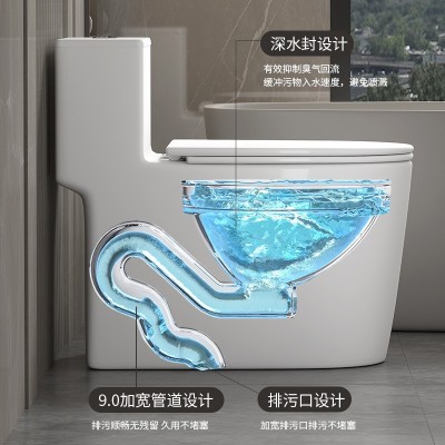 家用马桶坐便器陶瓷抽水小户型超漩虹吸式大口径节水防臭静音座厕图3