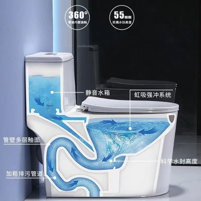 马桶坐便器家用虹吸式酒店工程厂家批发防臭节水静音陶瓷座便器图4