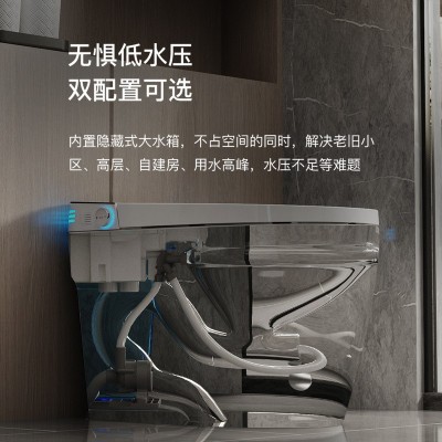 厂家供应家用智能语音控制马桶贯穿式氛围灯全自动虹吸坐便器批发图3