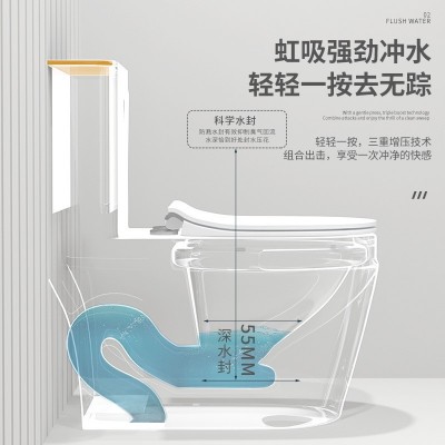 外贸跨境轻奢大理石纹金线抽水马桶家用虹吸大口径创意陶瓷坐便器图3