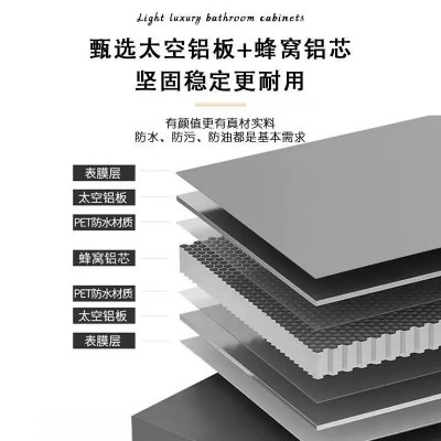 简约现代浴室柜陶瓷一体蜂窝铝洗手盆柜组合家用洗脸洗漱智能化妆图4
