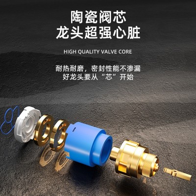 面盆龙头精铜一体铸造浴室柜防溅面盆冷热龙头 金百盛卫浴D14图4