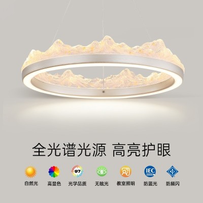 意式极简餐厅吊灯日照金山现代简约新中式茶台客厅冰山民宿吧台灯图2