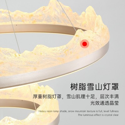 意式极简餐厅吊灯日照金山现代简约新中式茶台客厅冰山民宿吧台灯图4