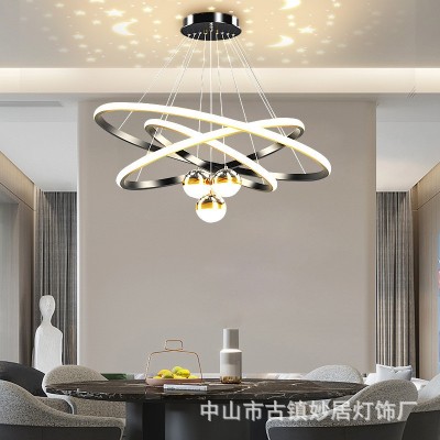 中山灯具北欧风轻奢餐厅吊灯LED灯创意个性艺术星空现代灯饰吧台图2