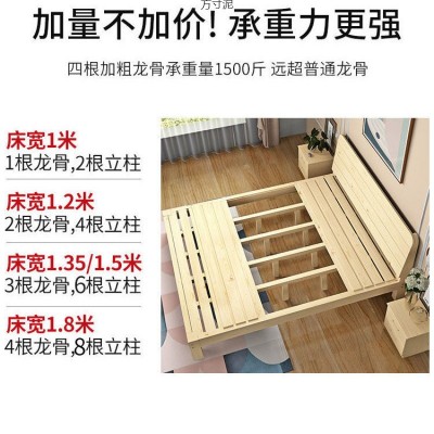 实木床1.8米松木双人床1.5米经济型成人现代简约简易1mm单人床架图2