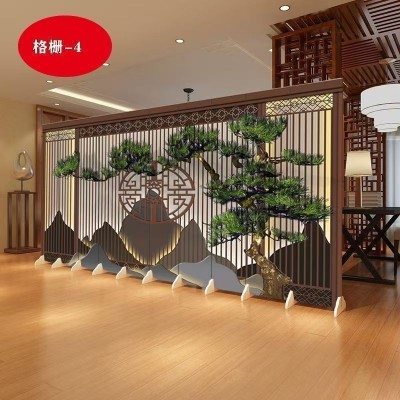 屏风隔断客厅入户新中式玄关可折叠移动实木遮挡酒店中式古风木质图2