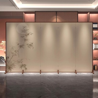 屏风隔断客厅入户新中式玄关可折叠移动实木遮挡酒店中式古风木质图4
