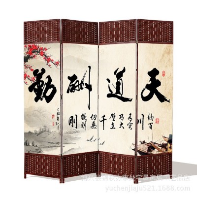厂家供应酒店客厅中式防水屏风 可折叠移动卧室隔断布艺屏风图2