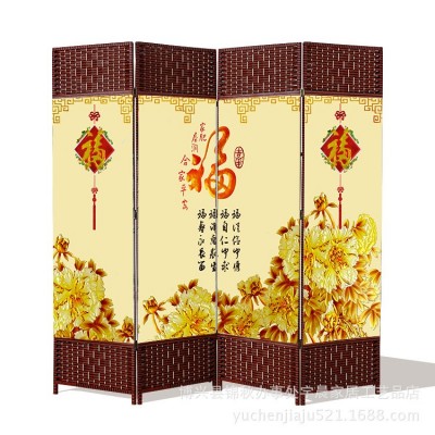 厂家供应酒店客厅中式防水屏风 可折叠移动卧室隔断布艺屏风图4