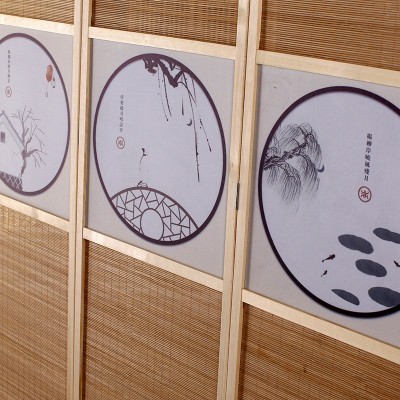新中式竹子屏风客厅卧室遮挡隔断墙折叠移动餐厅平风家用简约现代图3