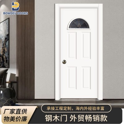 复合美国门平开门家用室内门房间卧室门烤漆生态门静音钢木门图2